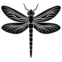 Dragonfly single vector silhouette pic