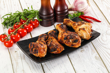 Hot and tasty chicken drumstick barbecue