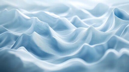 Obraz premium Abstract light blue fabric folds, textile texture, close-up view, for background