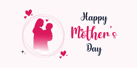 vector illustration of happy mother`s day abstract background