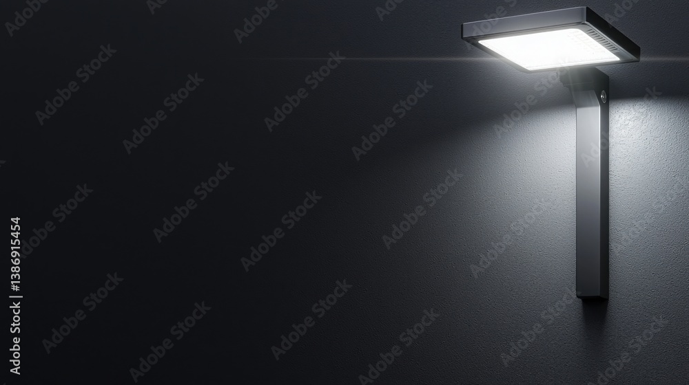 Poster led wall lamp casting soft light in a dark room creating a tranquil and inviting environment for rel