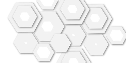 High-Tech Abstract Geometric 3D White Light Structure with Hexagon and Polygonal Honeycomb Elements, Luxury Pattern and Technology-Inspired Design for a Sleek Background
