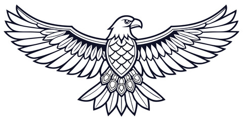 Elegant Black and White Eagle Vector Graphic for Creative Projects and Designs