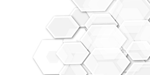 Abstract Geometric Technology 3D White Light Structure Featuring a Polygonal Honeycomb Pattern with Luxury Design Elements for a Modern and High-Tech Vector Background
