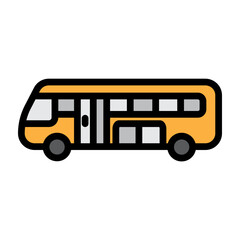 University Bus Vector Filled Icon Design