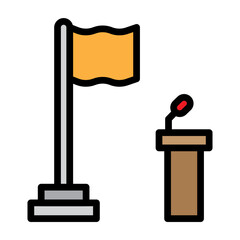 Assembly Area Vector Filled Icon Design
