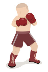 Male Boxer in Attack Stance, ideal for Sports Promotions and Fitness Marketing