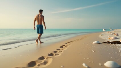 A beach with golden sands and calm waves