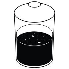 Transparent Round Liquid Storage Container Vector – Bottle, Jug, Canister, and Tank Silhouette Design