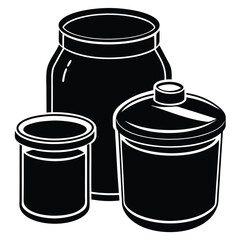 Set Of Liquid Storage Container Vector – Bottle, Jug, Canister, and Tank Silhouette Design