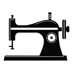 Vintage Fashion Sewing Machine Tailoring Silhouette Symbol