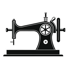 Silhouette of a Vintage Sewing Machine Retro Tailoring Icon