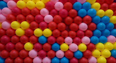 Fototapeta premium Colorful balloons arrangement on a playful background 