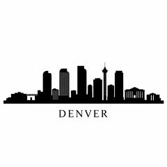 Denver Skyline Silhouette - Vector Illustration