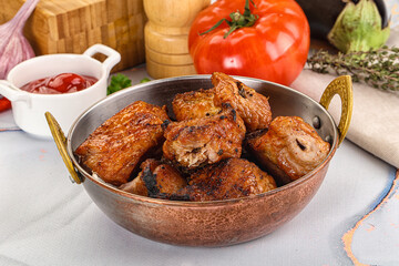 Grilled pork neck meat shashlik