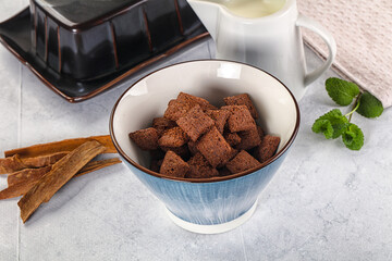 Dry sweet chocolate ceral flakes