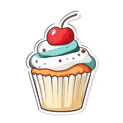 Flat of a cupcake with frosting