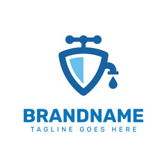 Shield Faucet Tap Plumbing Logo, symbolizing protection, reliability, and trusted plumbing services