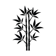 Bamboo silhouette vector art illustration
