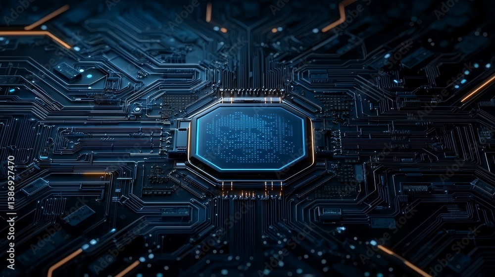 Poster intricate circuit board closeup exploring the complex world of electronic connections and components