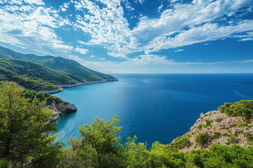 Obraz premium Sea and sky. Panoramic view of the sky and sea 