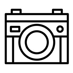 Vintage Camera Vector Line Icon Design
