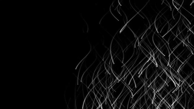 abstract background of curved lines moving glowing in the dark. random moving lines animation
