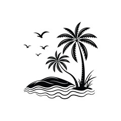 Tropical island with palm trees