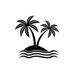 Tropical island with palm trees