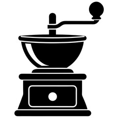 Minimalist Grinder Silhouette Vector Icon on White.