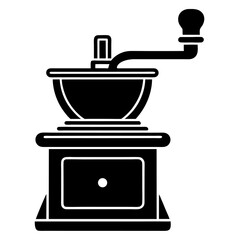 Professional Grinder Silhouette Vector Illustration White Backdrop.