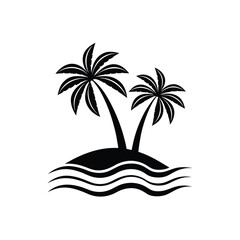 Tropical island with palm trees