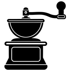 Premium Grinder Silhouette Vector Icon Clean White Background.