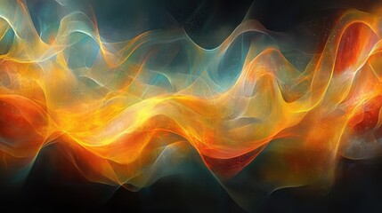 Fototapeta premium Abstract fire and smoke waves, dark background, energy concept, website header
