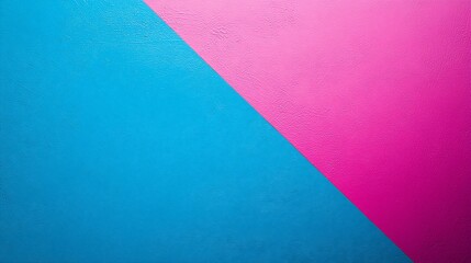 Vibrant Dual-Tone Surface: A Play of Pink and Cyan Diagonal Partition