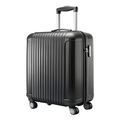 Black suitcase isolated on transparent background