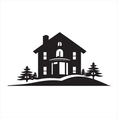 real estate house icon on white background