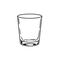 Empty Drinking Glass Outline: Simple line art of an empty drinking glass.