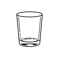 Empty Glass Outline: A simple, clean line art illustration of a transparent glass, showcasing the sleek and minimalist design.