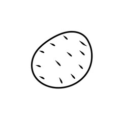 Monochromatic Potato Illustration: A simple, clean, and illustrative depiction of a potato. This artistic representation emphasizes the basic form and contours of this earthy food item.