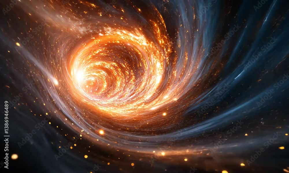 Poster abstract space vortex: a dynamic visual journey through hyperspace dimension tunnel