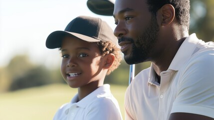 Young golfer receiving professional golf lessons