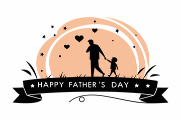 Happy Father's Day A heartwarming illustration of a father and child