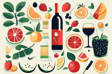 Summer flat Design Icon Set