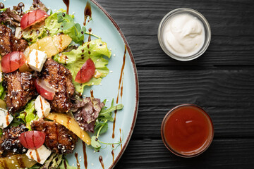 Pear Chicken Liver Salad with Blue Cheese