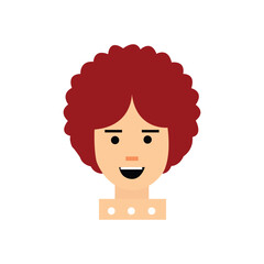 Cheerful Illustration An Afro Hair Style and Happy Face