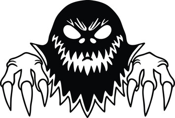 vector illustration of a scary monster
