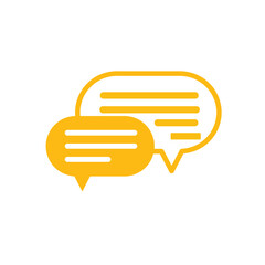 Vibrant orange chat bubble icons symbolizing seamless digital communication and interactive dialogue.