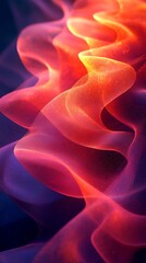 Abstract Waves of Red Orange Hues Dynamic Fluid Pattern Wallpaper HD

