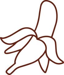 Banana peeled drawing icon